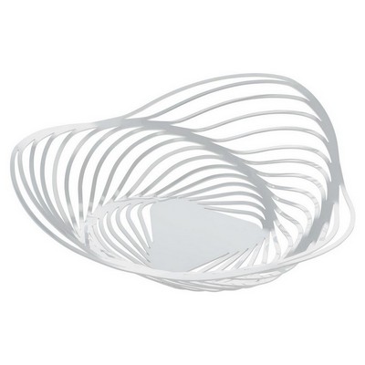 Alessi-Trinity Basket in steel colored with epoxy resin, white